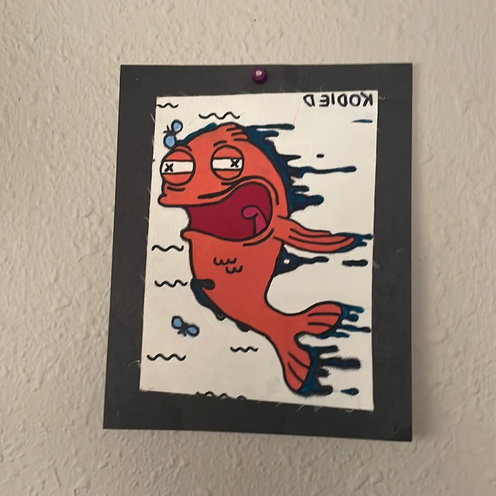 Original painting of the fish from American dad